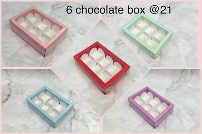 6 Cavity Multi-Purpose Chocolate Box | Gift Box for Chocolates, Candles, Truffles, Mithai (Pack of 10)
