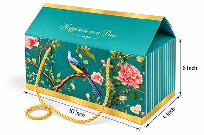 Premium Gift Hamper Box | 10x6x6 Inch | Bird Print (Pack of 5 pcs)