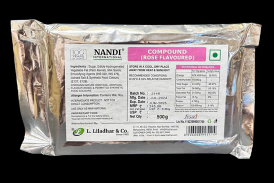 Rose Flavoured Compound | Nandi – 500gms | Perfect for Chocolates, Cakes & Desserts