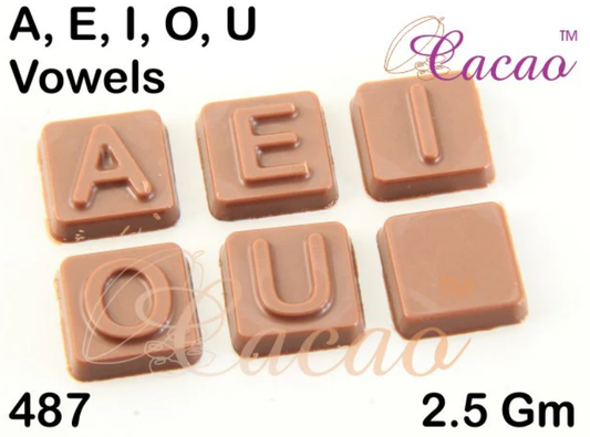 A,I,E,O,U (Vowels) Letter Chocolate Mould - Mould 487