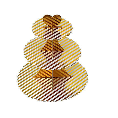 Tier Layer Cupcake Dessert Paper Stand gold| 1 Piece (Random Design)