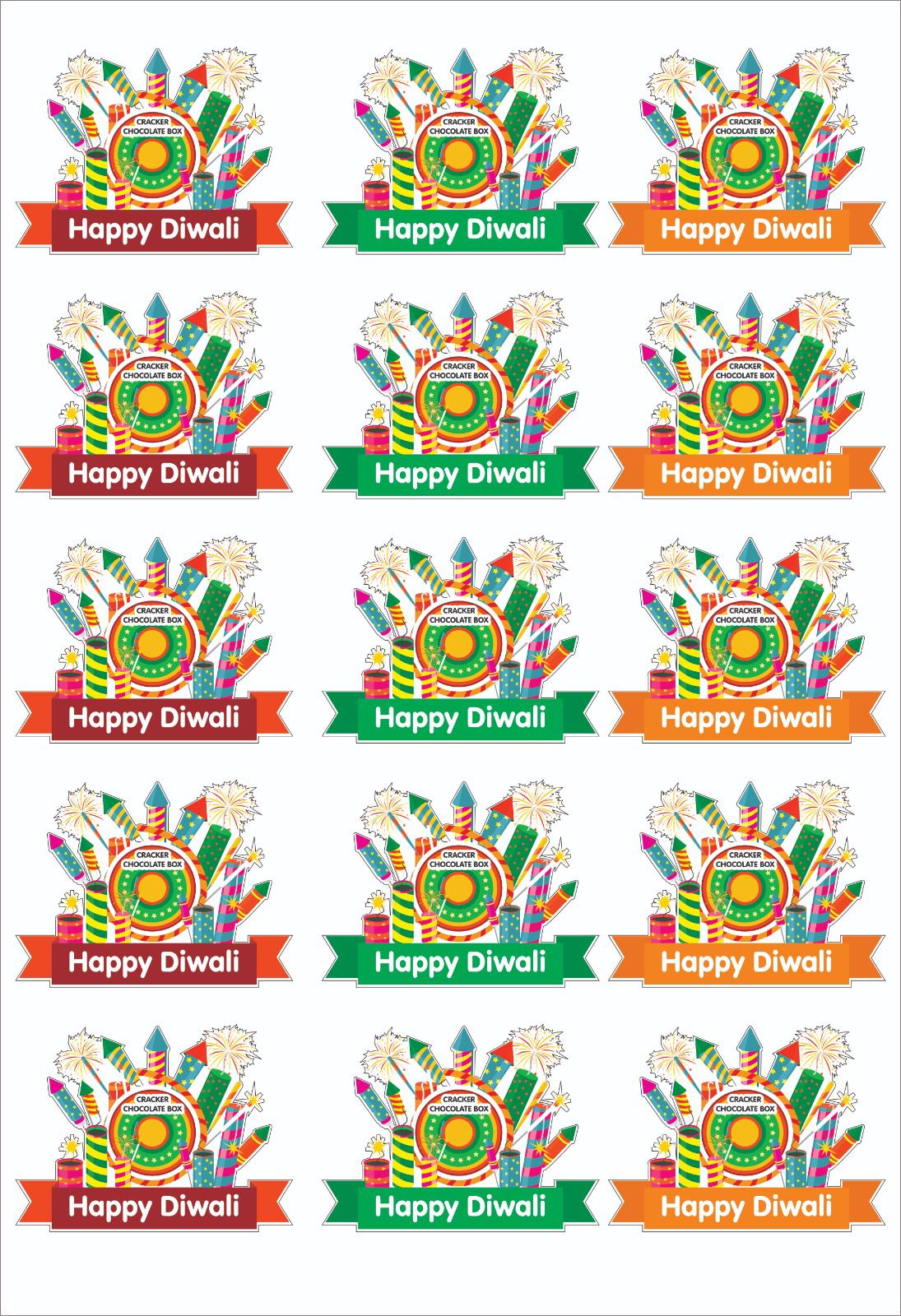 Diwali Cracker Chocolate Box Tag/ Stickers for cracker chocolate box