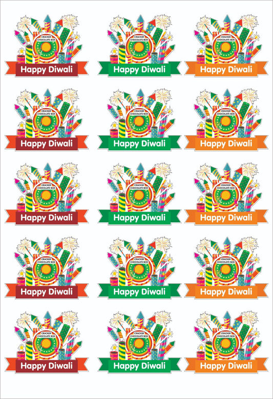Diwali Cracker Chocolate Box Tag/ Stickers for cracker chocolate box