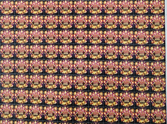 Small Ladi Bomb Sticker for mould no. 067 & 443 (88 stickers in a sheet) Diwali Cracker chocolate Sticker
