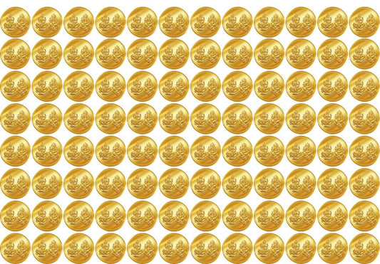 Small Ganesh Laxmi Gold Coin Sticker for Diwali Chocolates (1 Inch Laxmi Ganesh Coin Stickers)