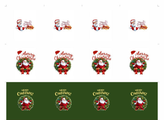 Merry Christmas Pillow Shape Stickers (3*3 inch) 12 stickers