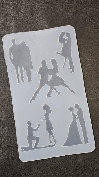 Silicone Chocolate Garnishing Mould - Love Couple | Couple Garnishing Mold for Cake, Chocolate Fondant, Cupcake/Muffins