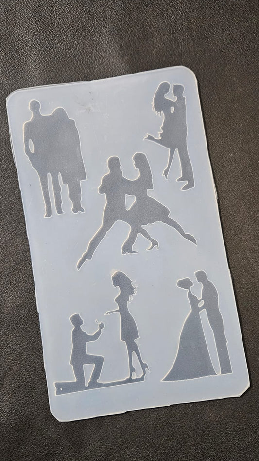 Silicone Chocolate Garnishing Mould - Love Couple | Couple Garnishing Mold for Cake, Chocolate Fondant, Cupcake/Muffins