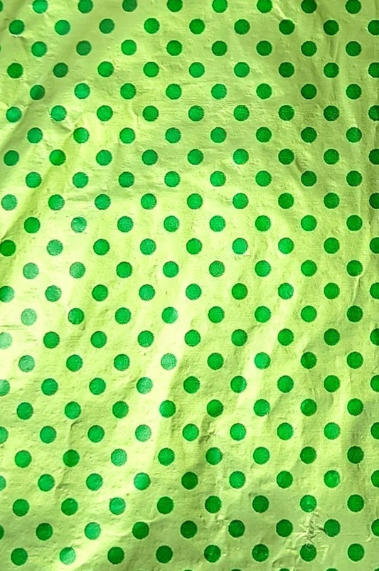 Green & Dark Green Dots Large Chocolate Foil Wrapping Paper for Kunafa Bars (7*10 inch) (Pack of 50)