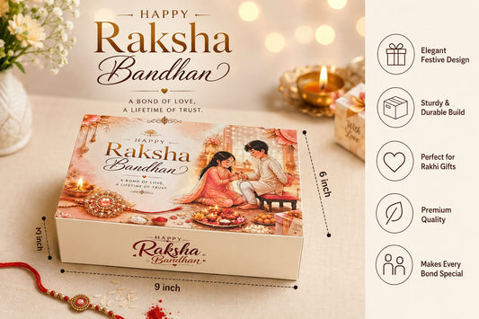 Happy Rakshabandhan printed hamper box (Pack of 2) Size - 9*6*3 inch