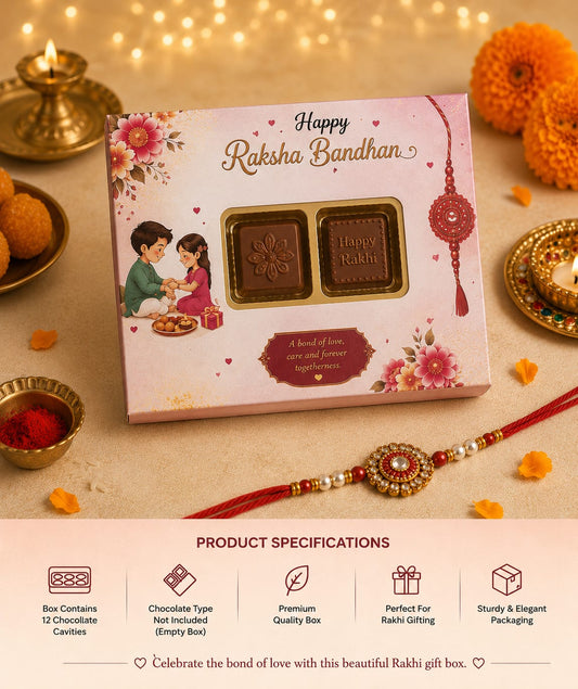 Happy Rakshabandhan 12 Cavity Chocolate Box (Pack of 5)