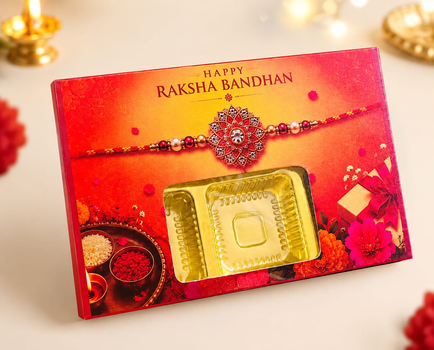 Happy Rakshabandhan 6 Cavity Chocolate Box (Pack of 5)