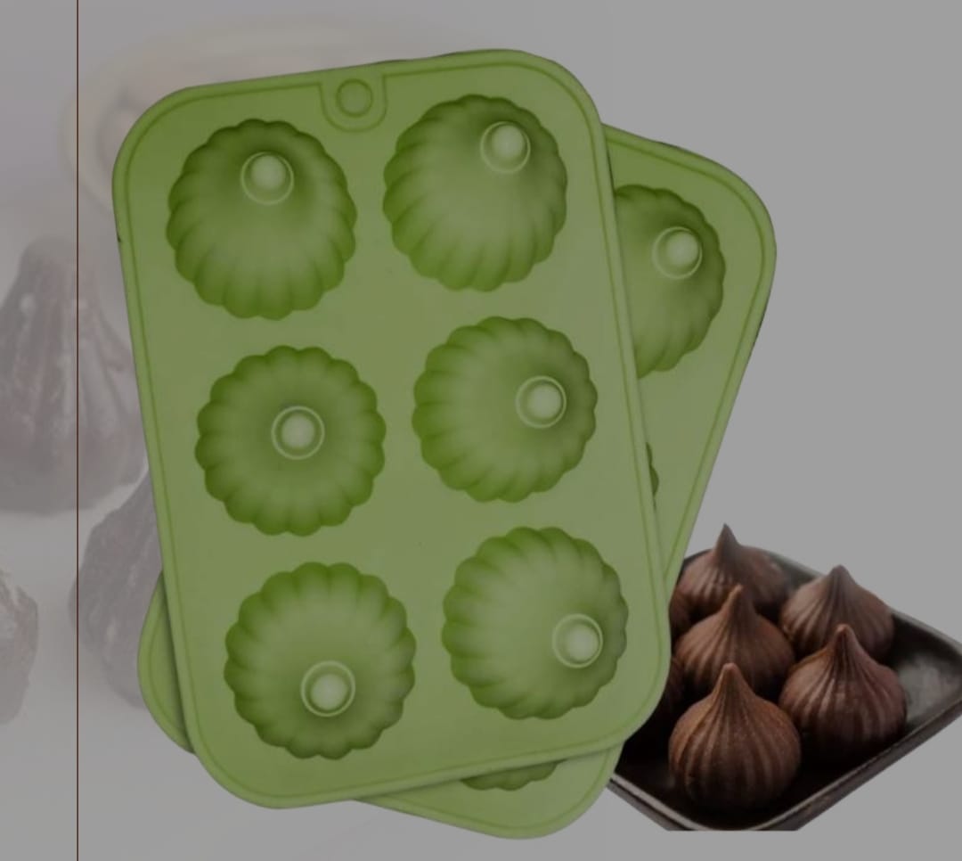6 Cavity Silicon Modak Mould - 20gm | 20 gm Modak mould