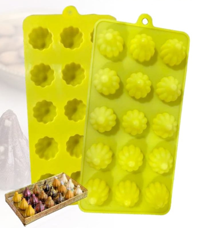 15 Cavity Silicon Modak Mould - 6gm | 6 gm Modak mould