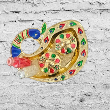 Peacock Shape Kumkum Roli Plate for Festive & Gifting Purpose