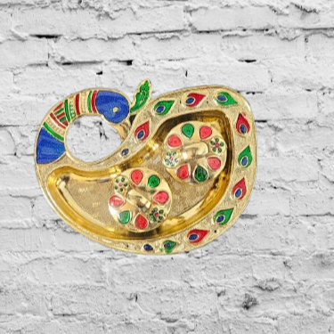 Peacock Shape Kumkum Roli Plate for Festive & Gifting Purpose