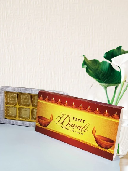10 Cavity Happy Diwali Sliding Chocolate Box (Set of 10) Diwali Chocolate Box