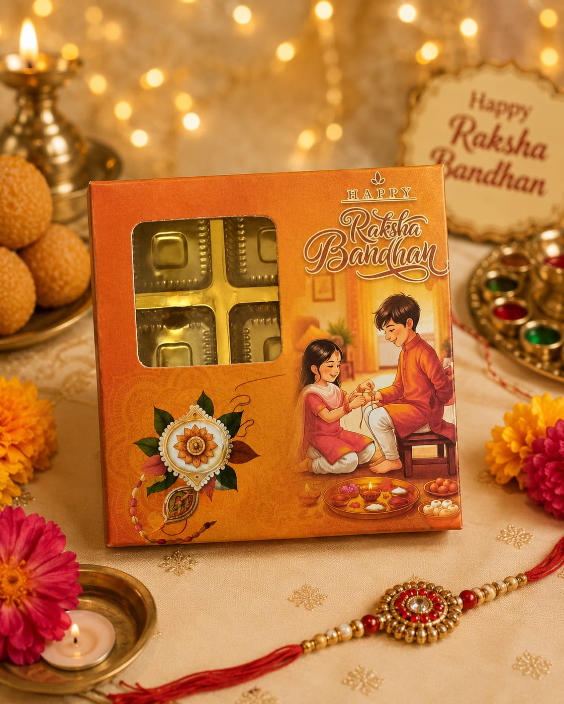 Happy Rakshabandhan 9 Cavity Chocolate Box (Pack of 5)