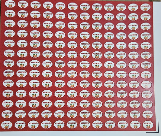 Almond Flavour Small 0.5 inch Chocolate Stickers