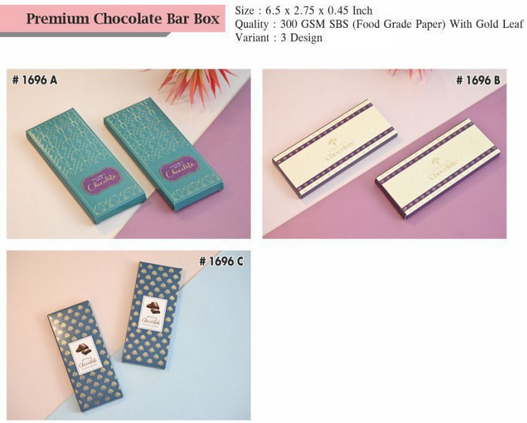 Premium Chocolate Bar boxes (Pack of 10) (Premium Quality 50-60gm Chocolate Bar Boxes with Golden Leaf))