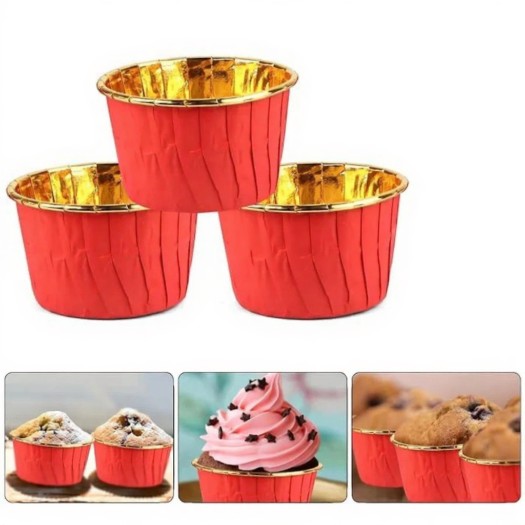 Round Bake n Serve with Gold Lining | Pack of 10 (Random Colour)