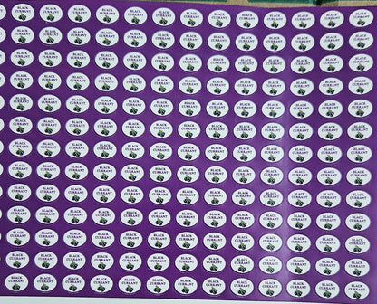 Black Currant Flavour Small 0.5 inch Chocolate Stickers