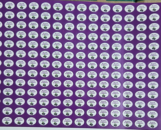 Black Currant Flavour Small 0.5 inch Chocolate Stickers