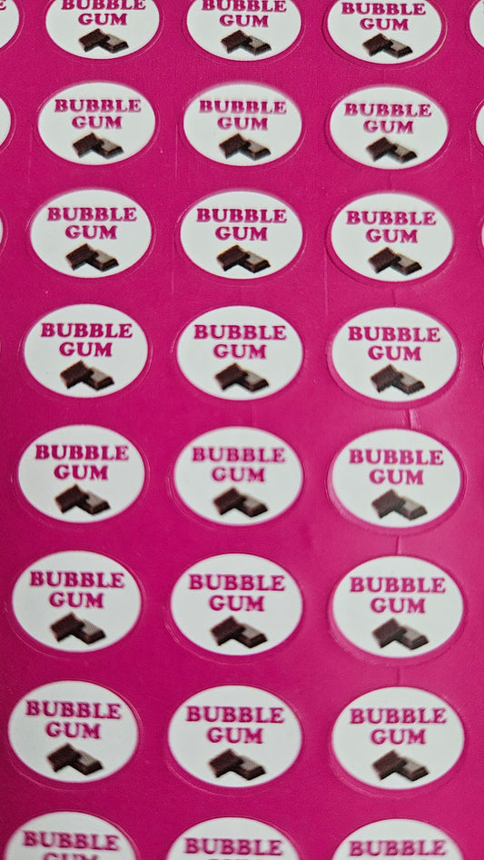 Bubble Gum Flavour Small 0.5 inch Chocolate Stickers