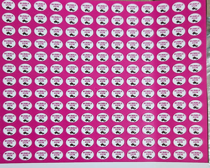 Bubble Gum Flavour Small 0.5 inch Chocolate Stickers