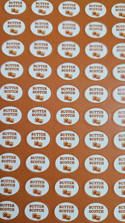 Butterscotch Flavour Small 0.5 inch Chocolate Stickers
