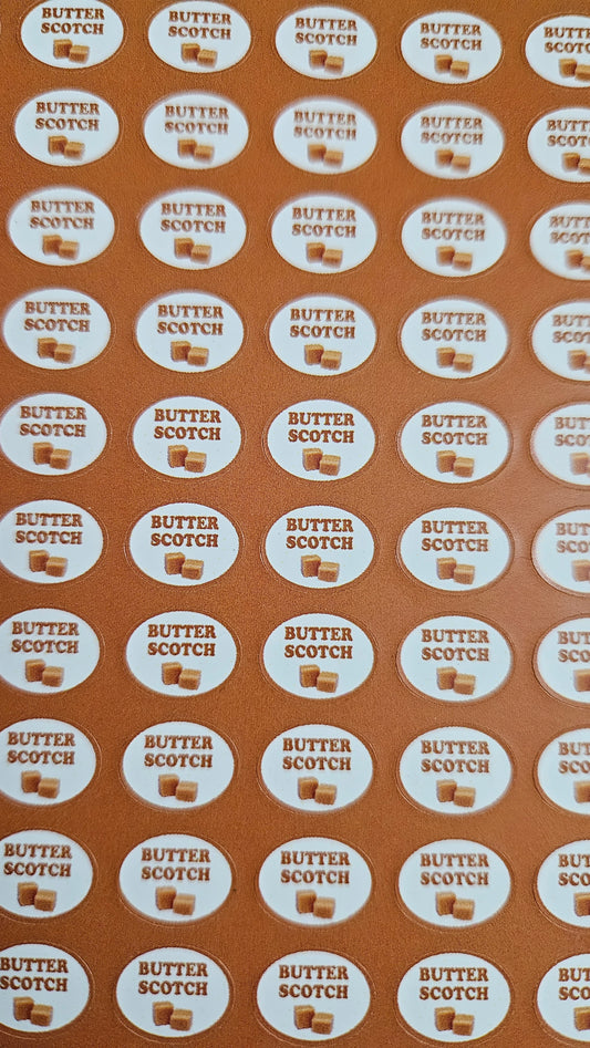 Butterscotch Flavour Small 0.5 inch Chocolate Stickers