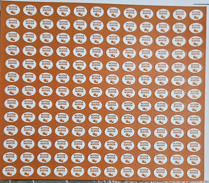 Butterscotch Flavour Small 0.5 inch Chocolate Stickers