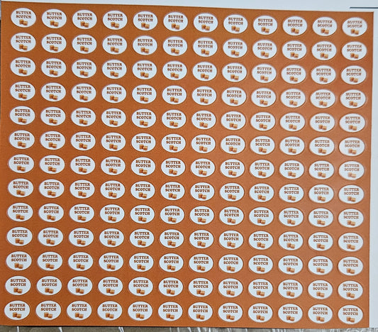 Butterscotch Flavour Small 0.5 inch Chocolate Stickers