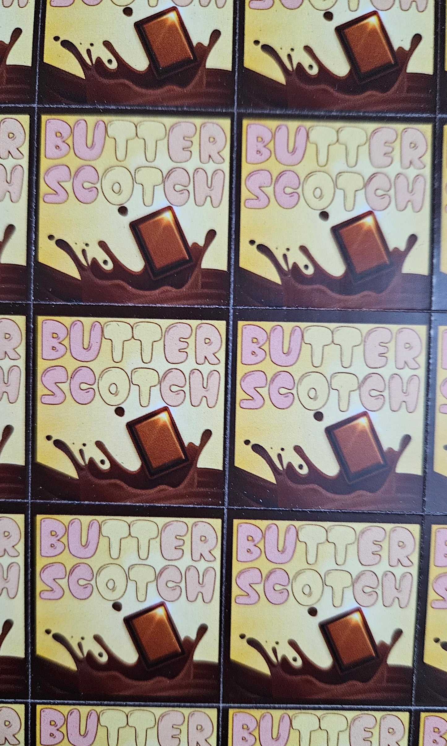 Butter Scotch Flavour Cavity Size Sqaure Chocolate Stickers