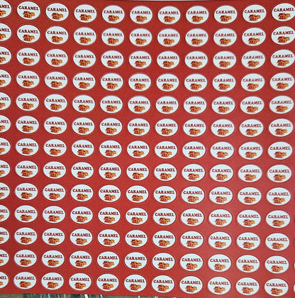 Caramel Flavour Small 0.5 inch Chocolate Stickers