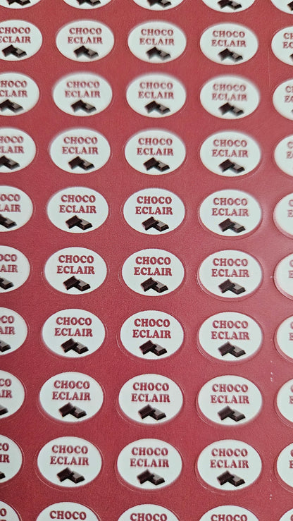 Choco Eclair Flavour Small 0.5 inch Chocolate Stickers