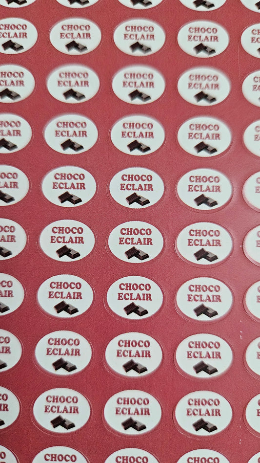 Choco Eclair Flavour Small 0.5 inch Chocolate Stickers
