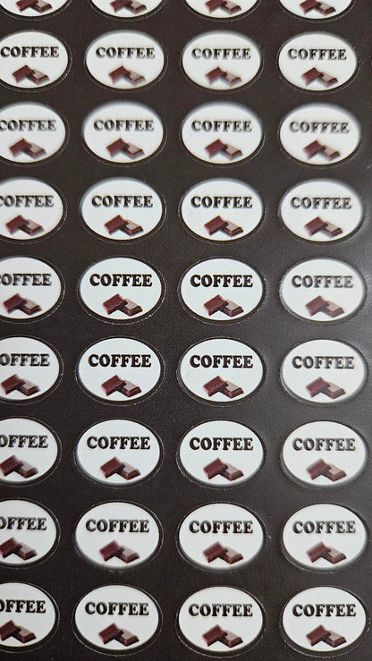 Coffee Flavour Small 0.5 inch Chocolate Stickers