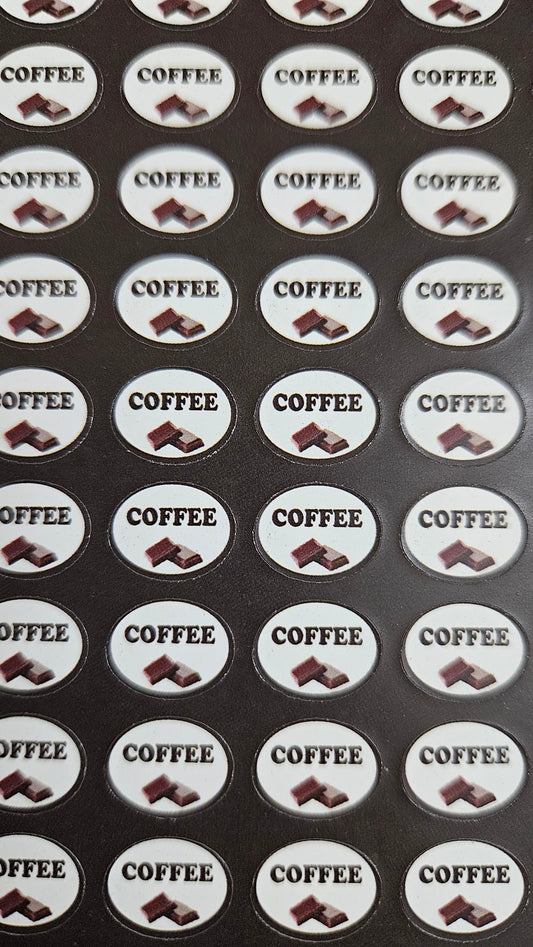 Coffee Flavour Small 0.5 inch Chocolate Stickers