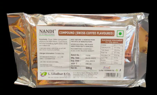 Swiss Coffee Flavoured Chocolate Compound | Nandi – 500gms | Perfect for Chocolates, Cakes & Desserts