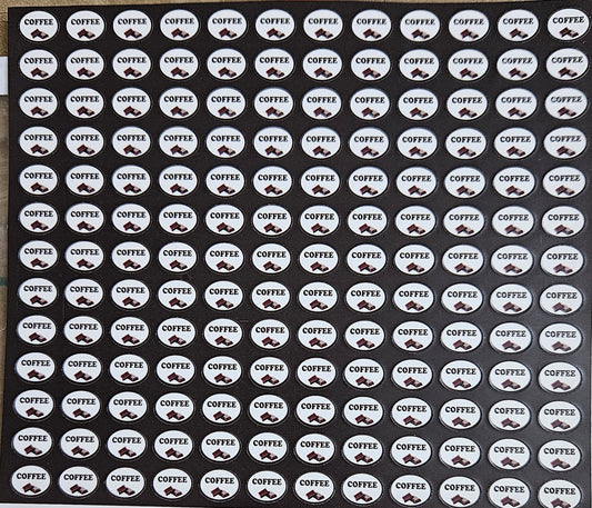 Coffee Flavour Small 0.5 inch Chocolate Stickers