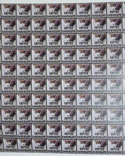 Coffee Flavour Cavity Size Sqaure Chocolate Stickers