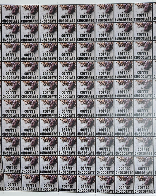 Coffee Flavour Cavity Size Sqaure Chocolate Stickers