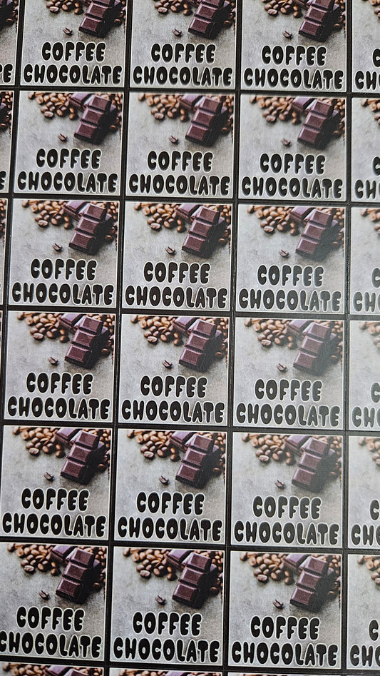 Coffee Flavour Cavity Size Sqaure Chocolate Stickers