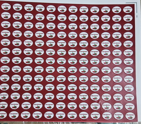 Cranberry Flavour Small 0.5 inch Chocolate Stickers