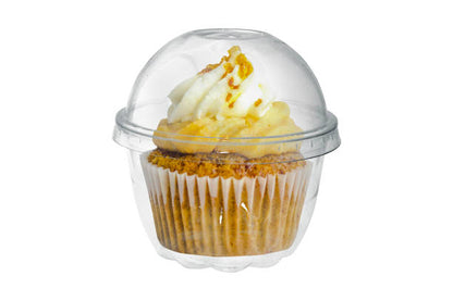 Transparent Cupcake Container with Dome Lid | Muffin & Dessert Packaging Box | Clear Plastic Cupcake Holder for Bakery, Pastry & Takeaway