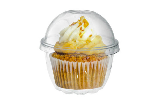 Transparent Cupcake Container with Dome Lid | Muffin & Dessert Packaging Box | Clear Plastic Cupcake Holder for Bakery, Pastry & Takeaway
