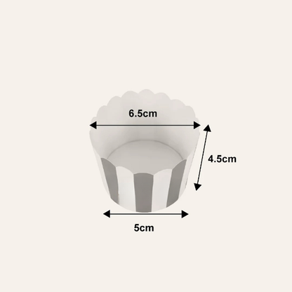 5cm | Rainbow Design Striped Scallop-Edge Baking Cups – Premium Paper Muffin Cup Liners |Pack Of 50