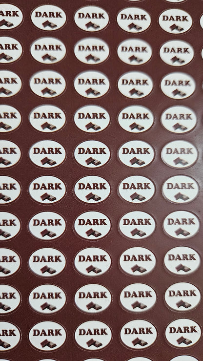 Dark Flavour Small 0.5 inch Chocolate Stickers