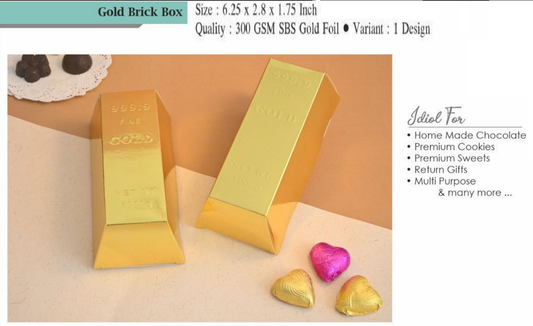 Gold Brick Bar Multi Purpose Chocolate Box | Gold Brick Gift Box